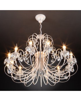 Подвесная люстра Eurosvet 3305/12 белый с золотом/прозрачный хрусталь Strotskis-foto3