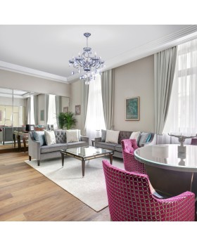 Подвесная люстра Eurosvet 3015/5 хром/лазурный хрусталь Strotskis-foto2