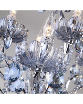 Подвесная люстра Eurosvet 3015/12 хром/лазурный хрусталь Strotskis-foto2