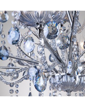 Подвесная люстра Eurosvet 3015/12 хром/лазурный хрусталь Strotskis-foto3