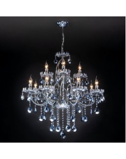 Подвесная люстра Eurosvet 3015/12 хром/лазурный хрусталь Strotskis-foto4