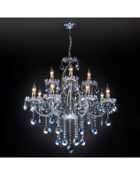 Подвесная люстра Eurosvet 3015/12 хром/лазурный хрусталь Strotskis-foto4