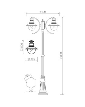 Садовый светильник ARTE Lamp A1523PA-2BN-foto5