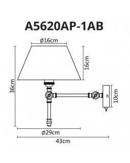Бра ARTE Lamp A5620AP-1AB-foto3