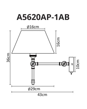 Бра ARTE Lamp A5620AP-1AB-foto3