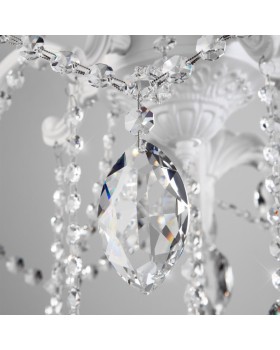 Подвесная люстра Eurosvet 10108/5 белый/прозрачный хрусталь Strotskis-foto4