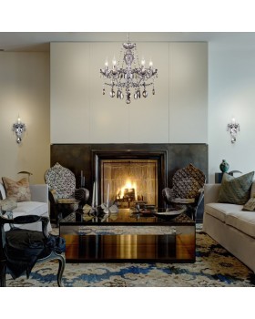 Подвесная люстра Eurosvet 10103/5 хром/дымчатый хрусталь Strotskis-foto2