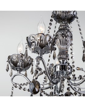 Подвесная люстра Eurosvet 10103/5 хром/дымчатый хрусталь Strotskis-foto3