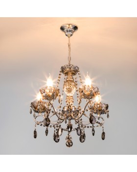 Подвесная люстра Eurosvet 10103/5 хром/дымчатый хрусталь Strotskis-foto4