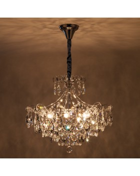 Подвесная люстра Eurosvet 10080/6 хром/прозрачный хрусталь Strotskis-foto3