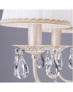 Подвесная люстра Eurosvet 3637/7 белый с золотом/прозрачный хрусталь Strotskis-foto4