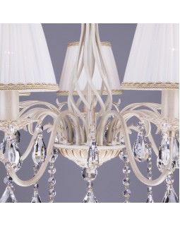 Подвесная люстра Eurosvet 3637/7 белый с золотом/прозрачный хрусталь Strotskis-foto5