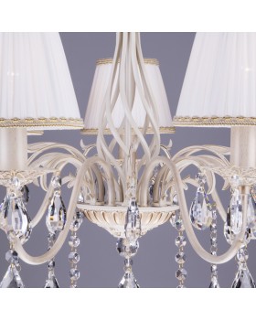 Подвесная люстра Eurosvet 3637/7 белый с золотом/прозрачный хрусталь Strotskis-foto5