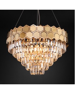 Подвесная люстра Eurosvet 10124/8 золото/прозрачный хрусталь Strotskis Smart (10113/8)-foto3