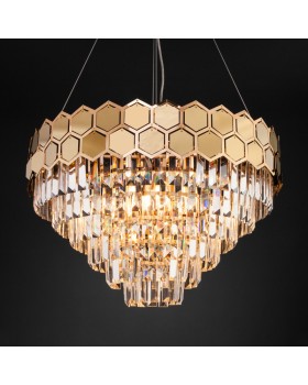 Подвесная люстра Eurosvet 10124/8 золото/прозрачный хрусталь Strotskis Smart (10113/8)-foto3