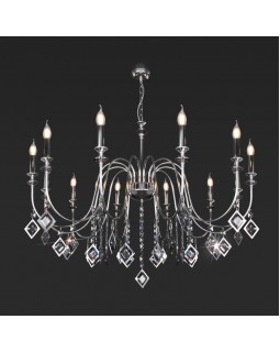 Подвесная люстра Eurosvet 10120/12 хром/дымчатый хрусталь Strotskis Smart (10110/12)-foto2