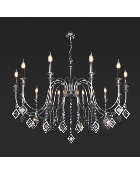 Подвесная люстра Eurosvet 10120/12 хром/дымчатый хрусталь Strotskis Smart (10110/12)-foto2