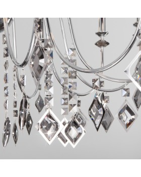 Подвесная люстра Eurosvet 10120/12 хром/дымчатый хрусталь Strotskis Smart (10110/12)-foto3