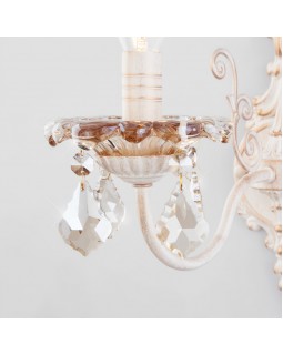 Бра Eurosvet 10118/1 белый с золотом/тонированный хрусталь Strotskis-foto3