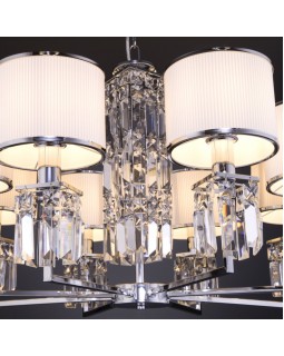 Подвесная люстра Eurosvet 10099/8 хром/прозрачный хрусталь Strotskis (новый абажур)-foto2