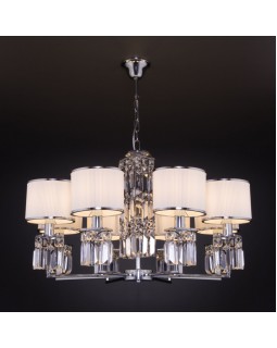 Подвесная люстра Eurosvet 10099/8 хром/прозрачный хрусталь Strotskis (новый абажур)-foto3