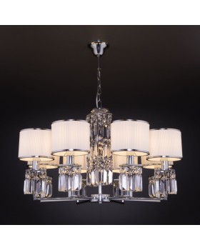 Подвесная люстра Eurosvet 10099/8 хром/прозрачный хрусталь Strotskis (новый абажур)-foto3