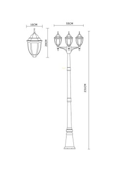 Садовый светильник ARTE Lamp A3151PA-3WG-foto3