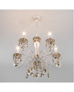 Подвесная люстра Eurosvet 10104/5 белый с золотом/тонированный хрусталь Strotskis-foto2