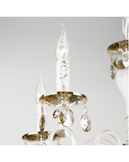 Подвесная люстра Eurosvet 10104/5 белый с золотом/тонированный хрусталь Strotskis-foto3