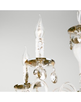 Подвесная люстра Eurosvet 10104/5 белый с золотом/тонированный хрусталь Strotskis-foto3