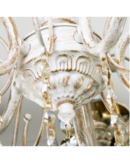 Подвесная люстра Eurosvet 10104/5 белый с золотом/тонированный хрусталь Strotskis-foto4