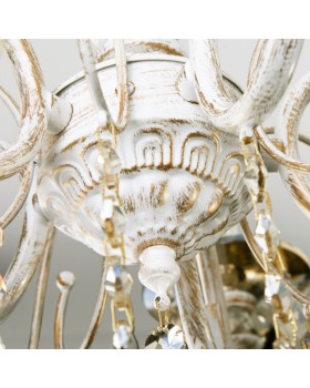 Подвесная люстра Eurosvet 10104/5 белый с золотом/тонированный хрусталь Strotskis-foto4