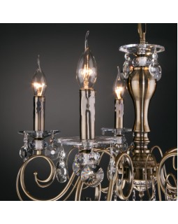 Подвесная люстра Eurosvet 10104/5 античная бронза/прозрачный хрусталь Strotskis-foto3