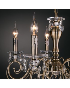 Подвесная люстра Eurosvet 10104/5 античная бронза/прозрачный хрусталь Strotskis-foto3