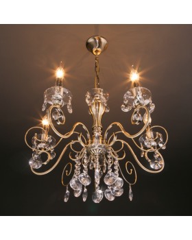 Подвесная люстра Eurosvet 10104/5 античная бронза/прозрачный хрусталь Strotskis-foto4