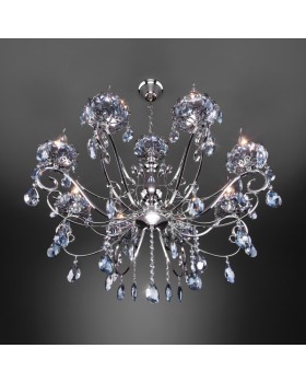 Подвесная люстра Eurosvet 10109/8 хром/лазурный хрусталь Strotskis-foto3