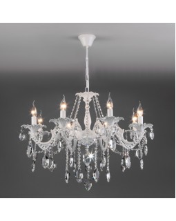 Подвесная люстра Eurosvet 10108/8 белый/прозрачный хрусталь Strotskis-foto2