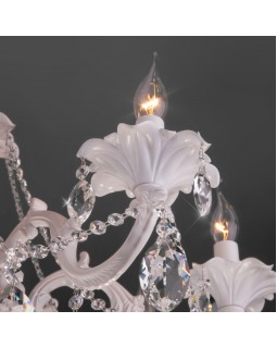 Подвесная люстра Eurosvet 10108/8 белый/прозрачный хрусталь Strotskis-foto3