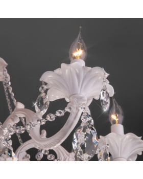 Подвесная люстра Eurosvet 10108/8 белый/прозрачный хрусталь Strotskis-foto3