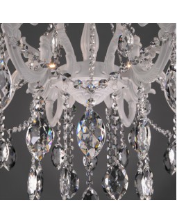 Подвесная люстра Eurosvet 10108/8 белый/прозрачный хрусталь Strotskis-foto4