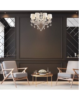 Подвесная люстра Eurosvet 10098/8 серебро/тонированный хрусталь Strotskis-foto2