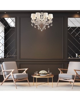 Подвесная люстра Eurosvet 10098/8 серебро/тонированный хрусталь Strotskis-foto2