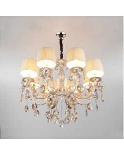 Подвесная люстра Eurosvet 10098/8 серебро/тонированный хрусталь Strotskis-foto3