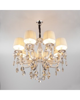 Подвесная люстра Eurosvet 10098/8 серебро/тонированный хрусталь Strotskis-foto3