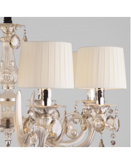 Подвесная люстра Eurosvet 10098/8 серебро/тонированный хрусталь Strotskis-foto4