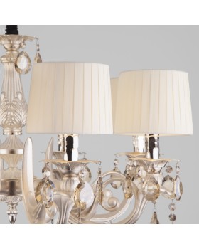 Подвесная люстра Eurosvet 10098/8 серебро/тонированный хрусталь Strotskis-foto4