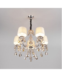 Подвесная люстра Eurosvet 10098/5 серебро/тонированный хрусталь Strotskis-foto3