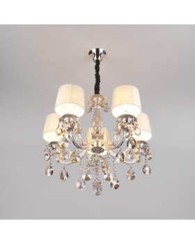 Подвесная люстра Eurosvet 10098/5 серебро/тонированный хрусталь Strotskis-foto3