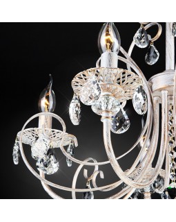 Подвесная люстра Eurosvet 3305/5 белый с золотом/прозрачный хрусталь Strotskis-foto2