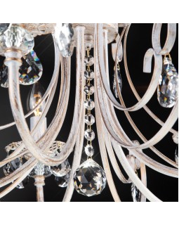 Подвесная люстра Eurosvet 3305/5 белый с золотом/прозрачный хрусталь Strotskis-foto3